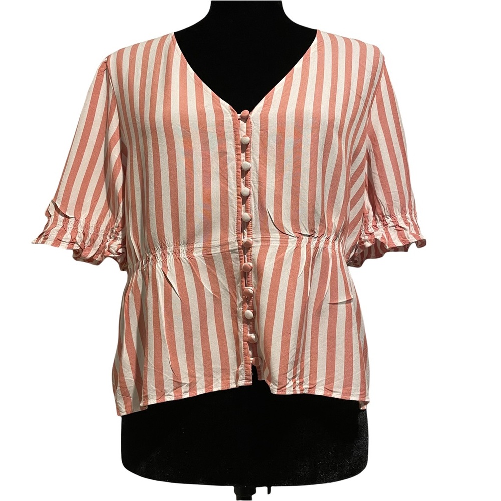 Madewell Short Sleeve Stripes Blouse